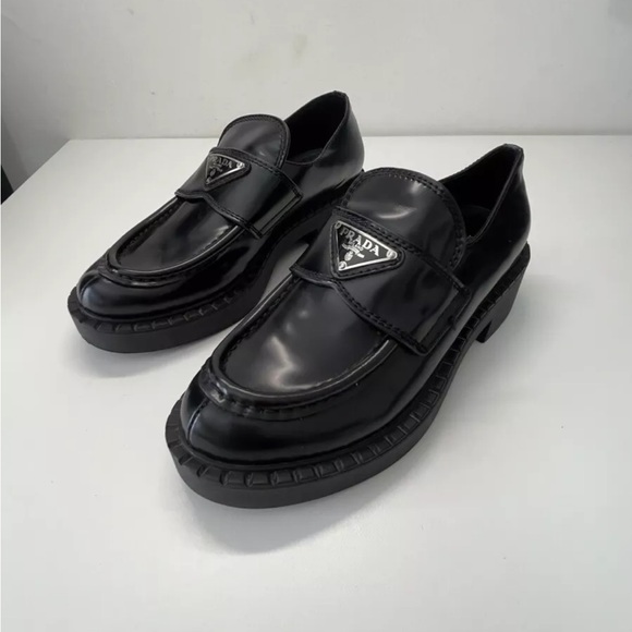 Prada brushed chocolate loafers - Picture 3 of 10